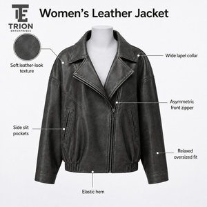 Chaqueta de cuero para mujer de alta calidad que ofrece un uso cómodo, rendimiento duradero y un estilo moderno para tendencias versátiles. - Product Image 6