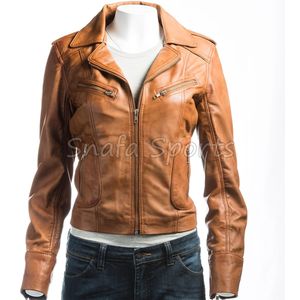 Chaqueta Corta de Cuero para Mujer, Estilo Chic, Ajustada, Tipo Biker, a la Moda, para Invierno, Uso Casual - Product Image 6