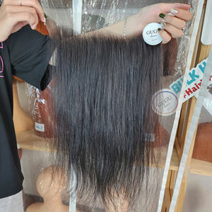 Closure frontale en dentelle, 12 pouces, cheveux humains lisses, de l'oreille à l'oreille, extensions de cheveux noirs naturels pour femmes - Product Image 4