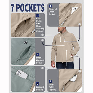 Chaqueta cortavientos softshell para hombre, más vendida, con cierre de cremallera, atlética, para fitness, con efecto antibacteriano. - Product Image 4