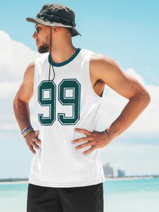 Débardeur en maille graphique pour homme, coupe oversize, sans manches, pour l'entraînement, vente en gros OEM - Product Image 2