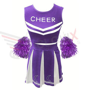 ชุดเชียร์ลีดเดอร์ผู้หญิง CLOVIX SPORTS ผ้าโพลีเอสเตอร์ 100% แห้งเร็ว พิมพ์ลายดิจิทัล ผ้าสั่งทำพิเศษ น้ำหนักเบา ไร้ตะเข็บ - Product Image 3