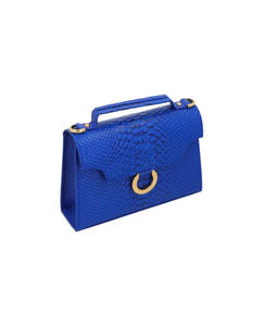 Bolso Bandolera de Cuero Genuino Azul con Patrón de Cocodrilo, Correa Desmontable, Impermeable, Gran Capacidad para Mujer - Product Image 3