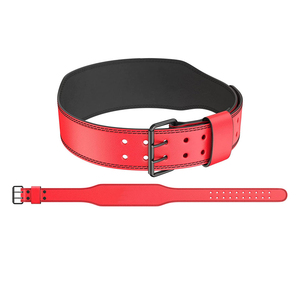 Red Cowhide <b>Weight</b> Lifting Belt With Adjustable Buckle For Strength <b>Training</b> Unisex Waist Support Powerlifting Adjustable belt - Product Image 5