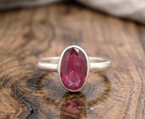 Precious Oval Shape Ruby Gemstone certified 925 <b>Solid</b> Sterling <b>Silver</b> Handmade Luxury Trendy Wedding Party Rings Jewelry - Product Image 5