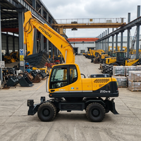 Excavator Roda Bekas Hyundai R210W-9 21t Kecepatan Perjalanan Cepat Kekuatan Gali Tinggi