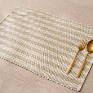 Striped <b>Table</b> Placemat Set | Stylish Dining <b>Table</b> <b>Mats</b> Collection | Heat Resistant Washable Kitchen <b>Table</b> Place <b>Mats</b> for Home Re - Product Image 1