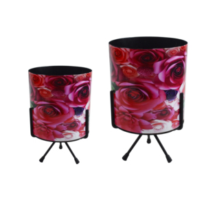 Trending Design <b>Hand</b> Painted Planters Set of 3 Floral Designs Iron Planter Indoor and Outdoor Planters Eye-catching Design - Product Image 6