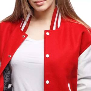 <b>Women's</b> Canvas Quilted Winter Breathable Reversible Windproof Varsity Jacket Logo Front Full Sleeve Regular Fit Turn Collar - Product Image 4