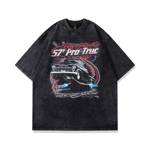 Camisetas de peso pesado con logotipo de etiqueta personalizada de primera calidad, Camiseta 100% de algodón para hombre, camisetas de lavado ácido 300GSM, camisetas de algodón 100 para hombre - Product Image 1