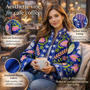 Chaqueta Bomber de Terciopelo Premium para Mujer, Bordada con Flores, Cuello Alto, Ropa de Invierno de Boutique, Venta al Por Mayor - Product Image 6