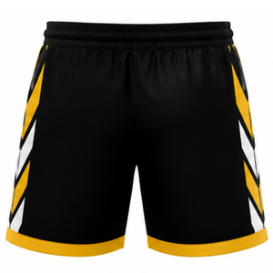 Shorts de volley-ball noir et jaune, bas de tenue pour sports d'équipe, uniforme de match, vêtements d'entraînement légers pour joueurs - Product Image 2