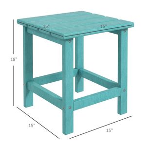 Tavolino Quadrato da Esterno in HDPE da 15 Pollici per Sedia Adirondack, Ideale per Giardino o Prato - Product Image 6