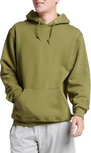 Sudadera con Capucha Verde para Hombre, Corte Regular, Color Sólido, Ropa Casual, Transpirable, Tejido de Rizo Francés, con Bolsillo, Otoño - Product Image 5