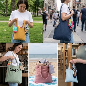 Customizable Cartoon Pattern <b>Foldable</b> Cotton Canvas Eco-Friendly Reusable Shopping Tote <b>Bags</b> Logo Custom Print for Groceries - Product Image 5