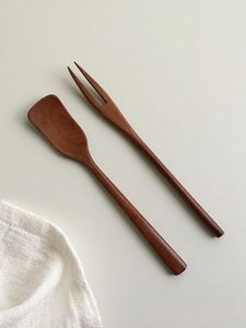 Premium Wooden Cooking Utensil Wooden <b>Salad</b> Servers Set Spatula And Fork Eco Friendly Dishwasher Safe Kitchen Utensils Set - Product Image 1