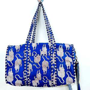 Bolsa de Viaje Ligera de Gran Capacidad, Acolchada, de Algodón con Estampado Floral, con Cierre, Estilo Indio, para Viajes de Fin de Semana - Product Image 6