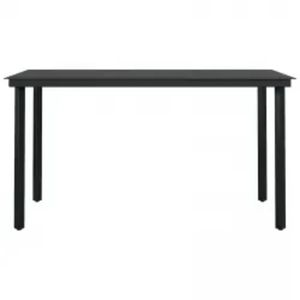 Set da pranzo da Patio nero in 7 pezzi con cuscini per intrattenere all'aperto - Product Image 5