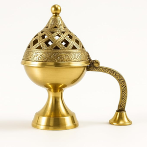 Elegant Middle Eastern <b>Bakhoor</b> Incense <b>Burner</b> for Oud Chips Creating Cultural Home Ambience - Product Image 1