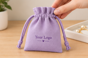 Sac cadeau en coton violet avec cordon de serrage, petit sac pour bijoux, emballage pour bijoux en coton, sac anti-poussière - Product Image 5