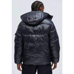 Veste matelassée unisexe personnalisée en nylon imperméable et chaud pour homme, col montant zippé, coupe oversize, idéale pour l'automne - Product Image 6