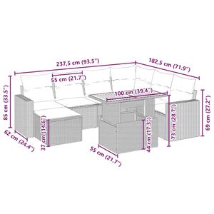 Conjunto de sofás de jardín beige crema blanco - Product Image 4