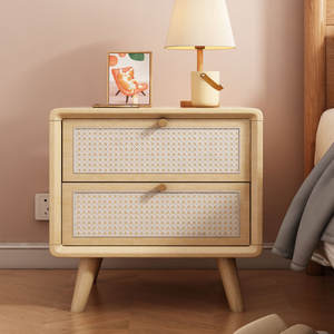 โต๊ะข้างเตียงแบบ2ลิ้นชักพร้อมดีไซน์ทันสมัยสำหรับการจัดระเบียบห้องนอน - Product Image 3