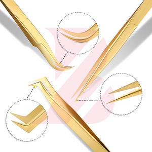 Pinces à cils professionnelles de couleur personnalisée, outils de précision dorés pour extensions de cils, fabrication de haute qualité, outils de beauté - Product Image 6