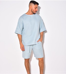 Oversized T-shirt and shorts <b>set</b> - Product Image 2