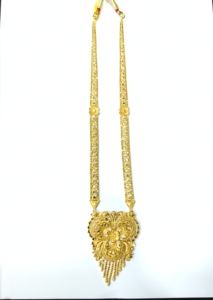 Auténtico Collar Largo de Oro Amarillo Sólido de 22k con Colgante Floral y Borlas, para Mujer, Ideal para Bodas y Fiestas - Product Image 3