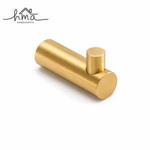 Solid Brass Modern Cylinder Wall Hook Brushed Gold Finish Minimalist <b>Coat</b> Hook Towel <b>Robe</b> Key Holder Bathroom Bedroom Decor - Product Image 1
