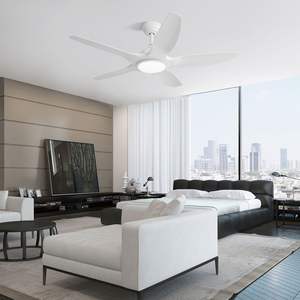 Ventilador de techo LED blanco con motor de CC de 48 pulgadas con luz regulable y control remoto 5 aspas de ABS - Product Image 6