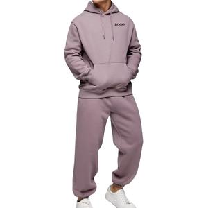 Conjuntos de sudaderas con capucha, nuevo estilo, ajuste holgado, manga larga, logotipo personalizado, chándales, nuevo chándal liso de dos piezas, chándal para hombre, ropa - Product Image 1