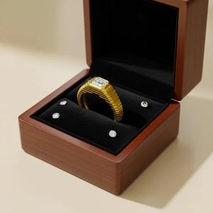 Bezel Set Lab Grown Diamond Emerald Cut 10K 14K 18K Solid Yellow Gold Unisex Eternity Wedding <b>Ring</b> Luxury <b>Fine</b> Jewelry - Product Image 6