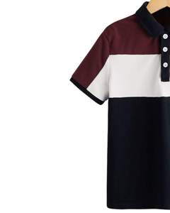 Men Color Block Polo <b>Shirt</b> Short Sleeve Cotton Casual Golf T <b>Shirt</b> Maroon <b>White</b> <b>Black</b> <b>Stripe</b> Summer Wear Mens Top Comfort - Product Image 4