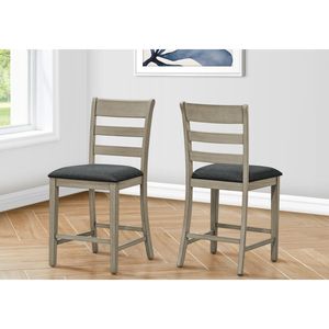 Set di 2 sedie da bancone da 44 pollici di altezza stile di transizione lato imbottito per cucina e sala da pranzo - Product Image 1