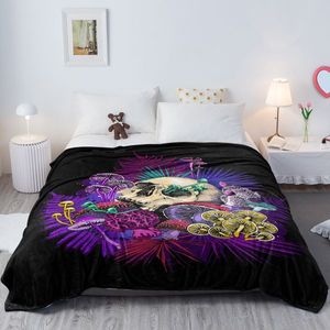 Mushroom Printed Ultra Soft Flannel Throw Blanket Colorful Lightweight Fuzzy Cover for Couch Bed or Sofa Al - Product Image 5