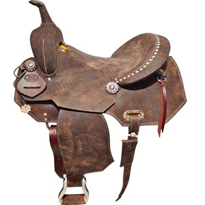 Selle de cheval Western en cuir de qualité supérieure pour la course de baril, toutes tailles disponibles - Product Image 6
