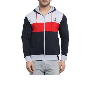 Sudadera con capucha para hombre, de invierno, informal, de alta calidad, con cremallera y paneles personalizados, de tela transpirable de poliéster/algodón, con estampado personalizado, al por mayor - Product Image 1