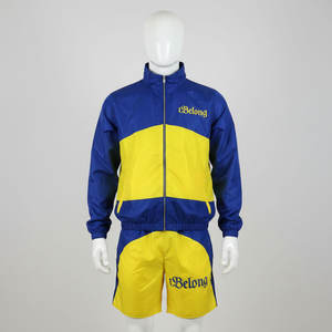 Ensemble court coupe-vent pour homme grande taille, personnalisé, de haute qualité, 100 % polyester respirant et à séchage rapide, avec logo OEM personnalisé - Product Image 1