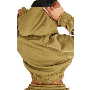 Ladies Cropped top Hoodie avec Zip Hoodie 2026 - Product Image 3