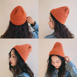 Unisex Beige Knitted <b>Beanie</b> Hat 100% Polyester Breathable & <b>Waterproof</b> Ribbed Solid Pattern Adjustable Casual for Adults - Product Image 4