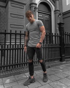 T-shirt de sport pour homme imprimé sur mesure, coupe ajustée, en coton et polyester, manches courtes, très extensible, tricoté, imprimé décontracté - Product Image 5