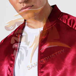 Premium Quality Low MOQ Top Design Men's Satin Jacket Men's Winter Comfortable Lightweight Satin <b>Stand</b> Collar Jacket - Product Image 6