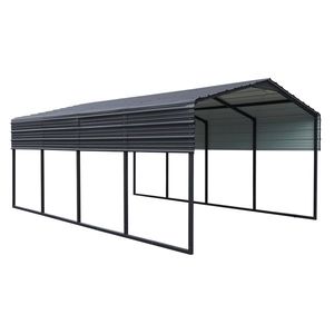 Abri de voiture en métal robuste 12x20 pieds, garage extérieur en acier galvanisé, abri de voiture imperméable pour la neige, modèle D0100XUH1CW - Product Image 6