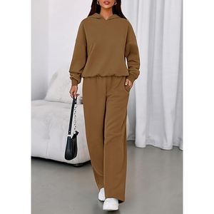 Women Loose Fit Hoodie and Wide Leg Sweatpants <b>Matching</b> Casual Winter Lounge Wear Tracksuit <b>Set</b> Casual Daily Wear Outfit - Product Image 6