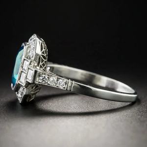 Derniers bijoux Design Bague de fiançailles en argent sterling 925 avec topaze bleue de Londres taille émeraude Pierre semi-précieuse pour la fabrication de bijoux - Product Image 3