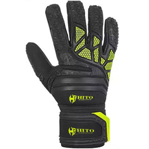 Gants de gardien de but en latex allemand noir, design personnalisé, entièrement neufs, 4 mm, coupe hybride en latex allemand - Product Image 4