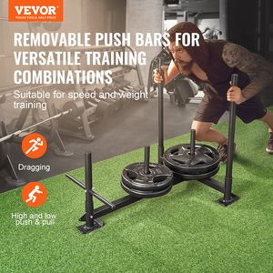 Attrezzatura da allenamento in acciaio nero da 2 pollici per il miglioramento della velocità, allenamento con slitta a spinta, manici per il Fitness - Product Image 2