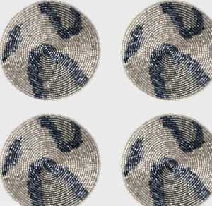 Beaded <b>Coaster</b> Heart Pattern <b>Pink</b> Red Color Environmental Friendly Promotional Use NOUSHAD HANDICRAFTS NH-970 Waterproof Modern - Product Image 6